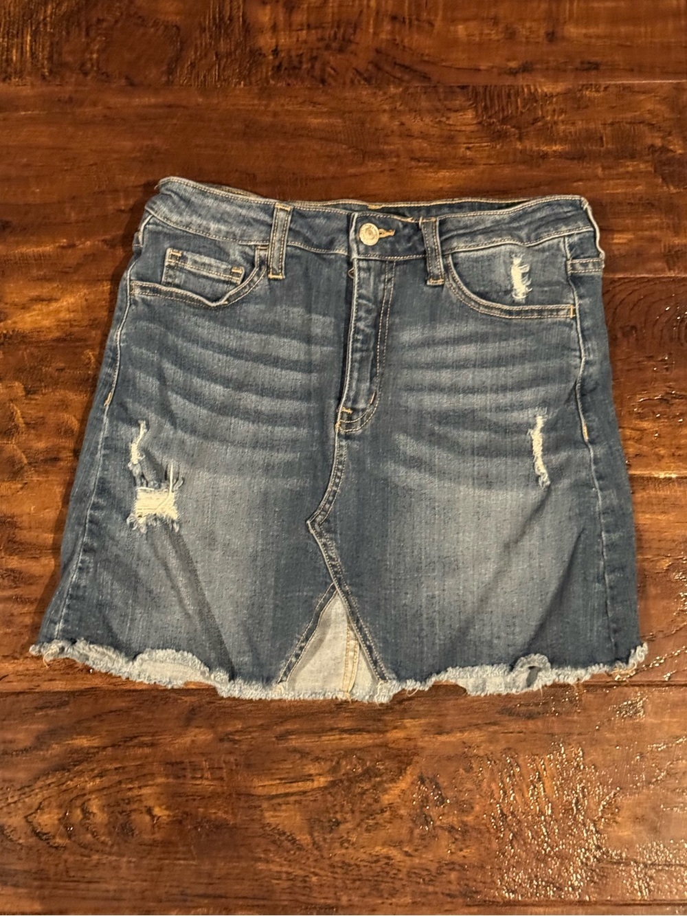 Vervet Distressed Denim Mini Skirt Size 27